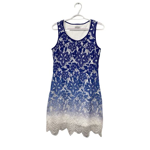 Adore Dresses & Skirts - Adore Blue to white Ombre Lace Sleeveless Dress Size Small